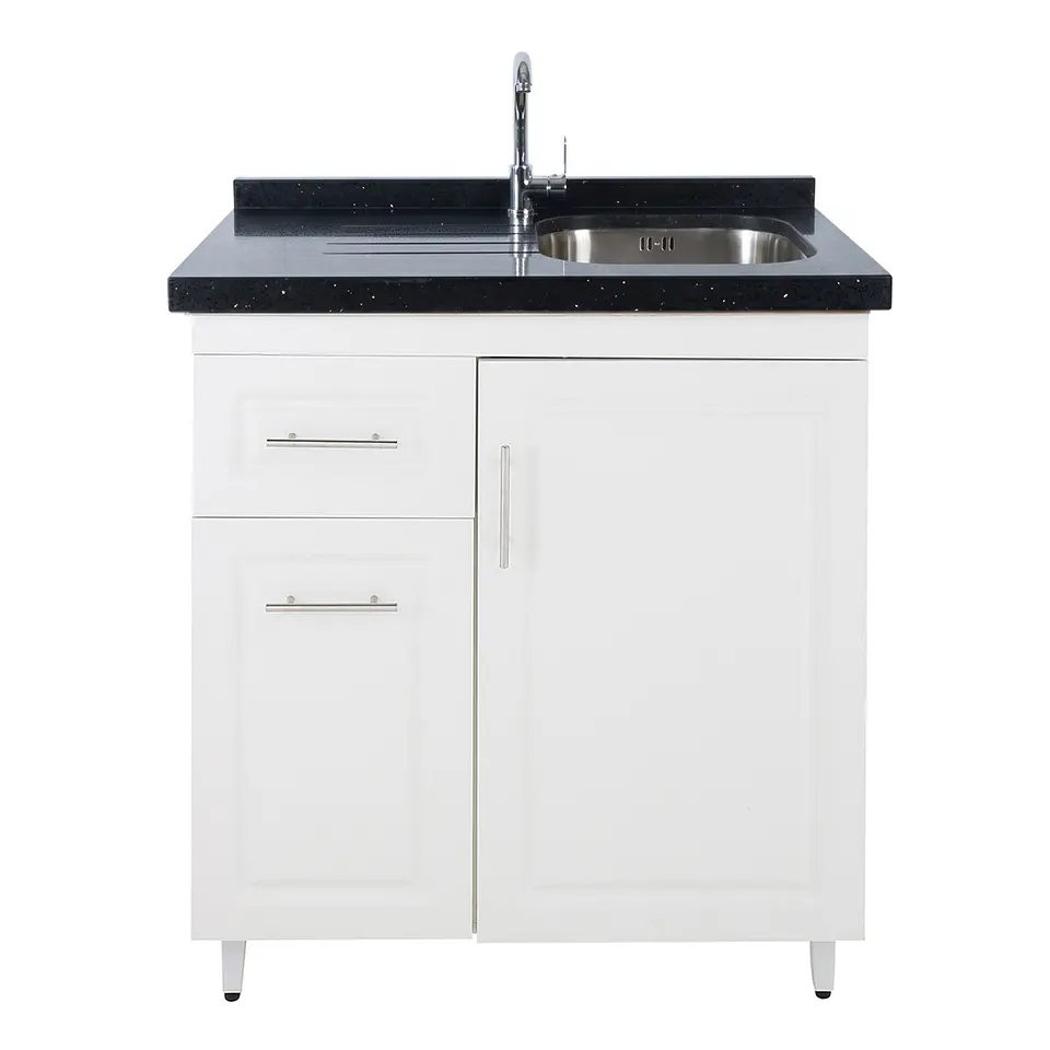 Mueble Lavaplatos Blanco Izquierdo con Cubierta de Cuarzo 80x51x90 cm (Incluye Armado) 5