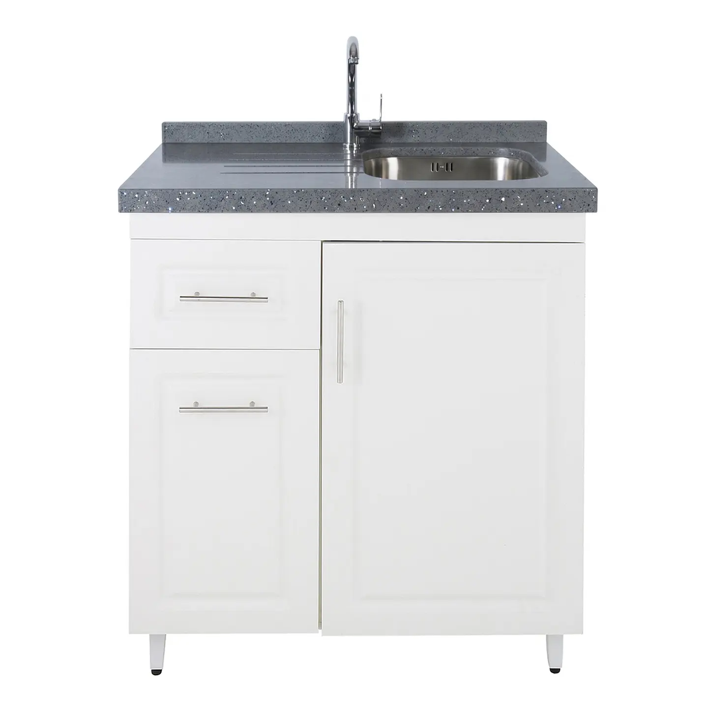 Mueble Lavaplatos Blanco Izquierdo con Cubierta de Cuarzo 80x51x90 cm (Incluye Armado) 6