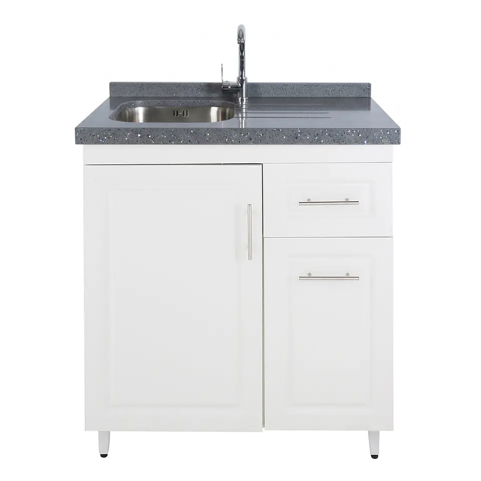 Mueble Lavaplatos Blanco Derecho con Cubierta de Cuarzo 80x51x90 cm (Incluye Armado) 6