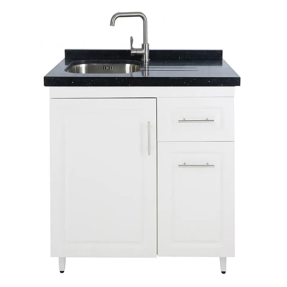 Mueble Lavaplatos Blanco Derecho con Cubierta de Cuarzo 80x51x90 cm (Incluye Armado) 2