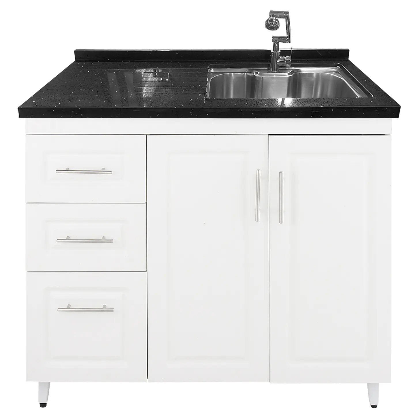 Mueble Lavaplatos Blanco Izquierdo con Cubierta de Cuarzo 100x51x90 cm (Incluye Armado) 5