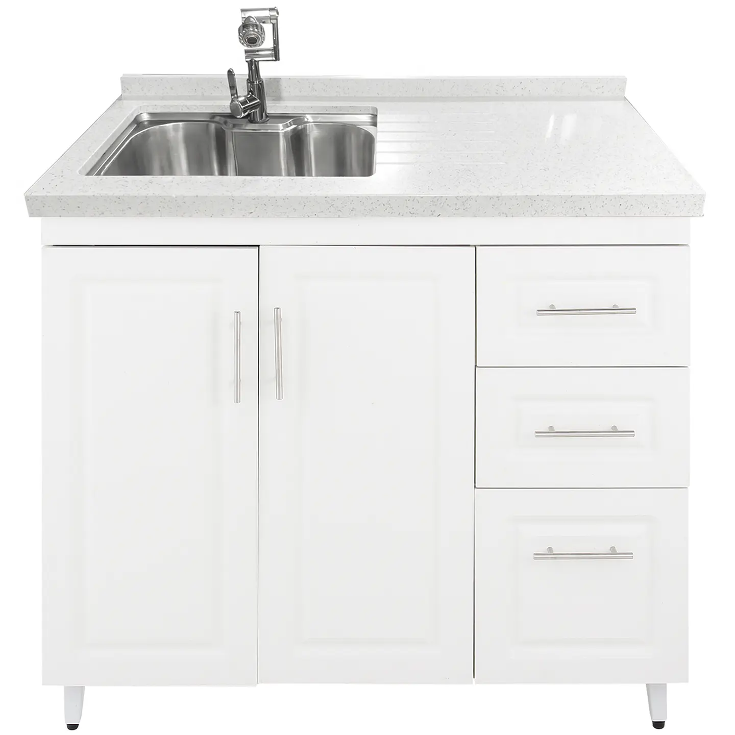 Mueble Lavaplatos Blanco Derecho con Cubierta de Cuarzo 100x51x90 cm (Incluye Armado) 4