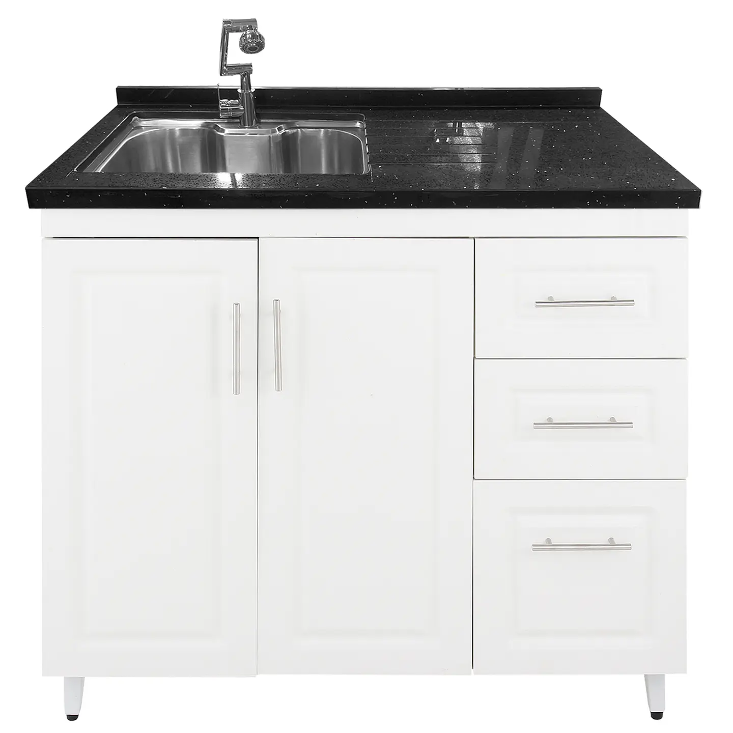 Mueble Lavaplatos Blanco Derecho con Cubierta de Cuarzo 100x51x90 cm (Incluye Armado) 5