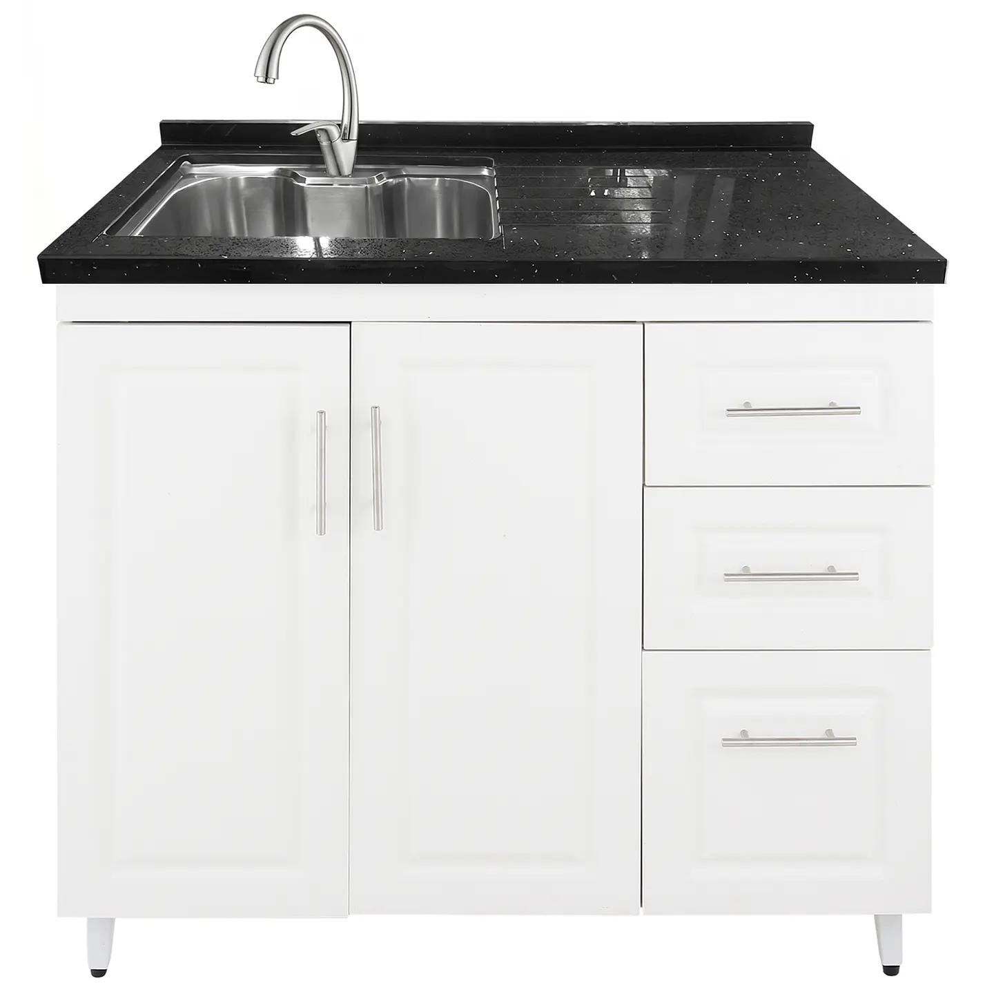 Mueble Lavaplatos Blanco Derecho con Cubierta de Cuarzo 100x51x90 cm (Incluye Armado) 2