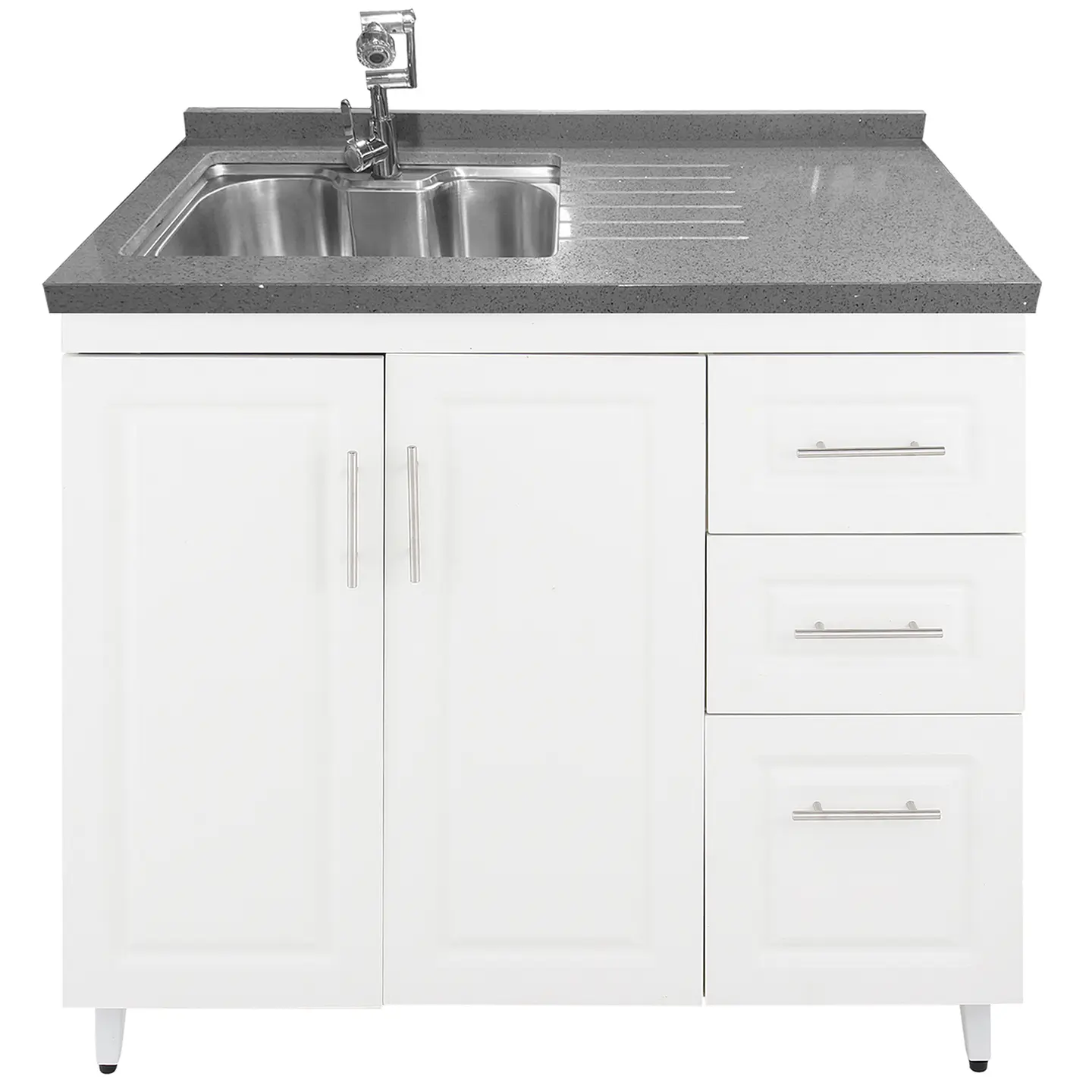 Mueble Lavaplatos Blanco Derecho con Cubierta de Cuarzo 100x51x90 cm (Incluye Armado) 6