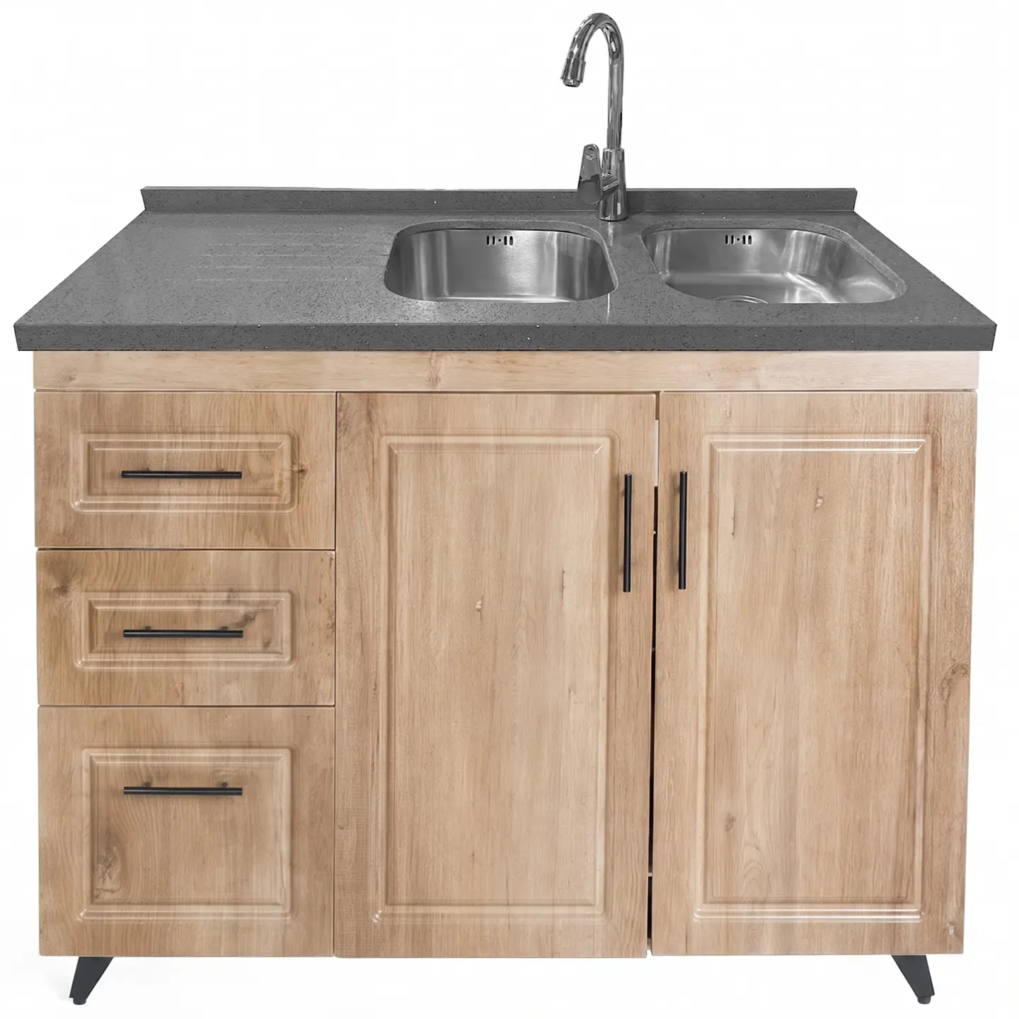 Mueble Lavaplatos Nogal Izquierdo con Cubierta de Cuarzo 120x51x90 cm (Incluye Armado) 3