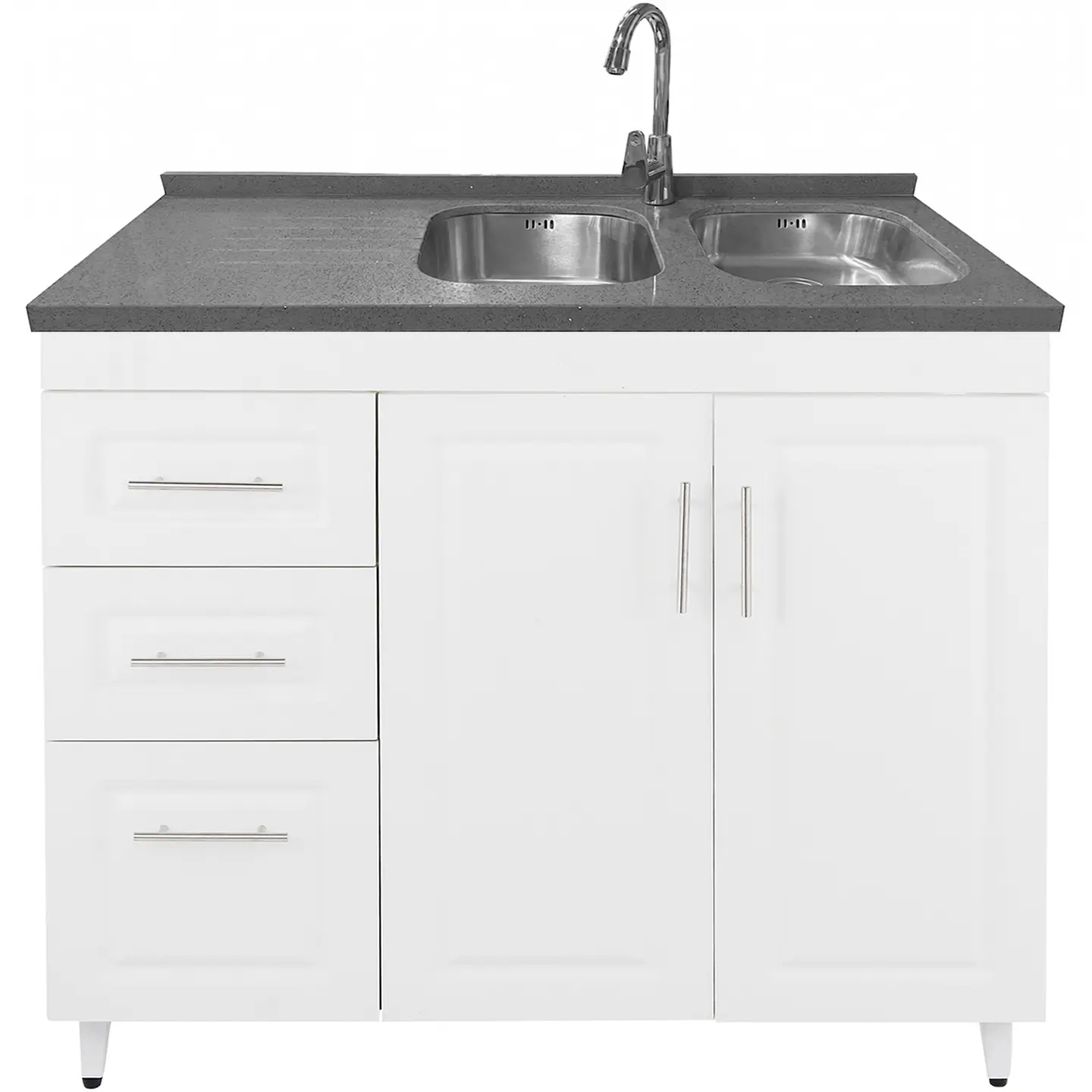 Mueble Lavaplatos Blanco Izquierdo con Cubierta de Cuarzo 120x51x90 cm (Incluye Armado) 3