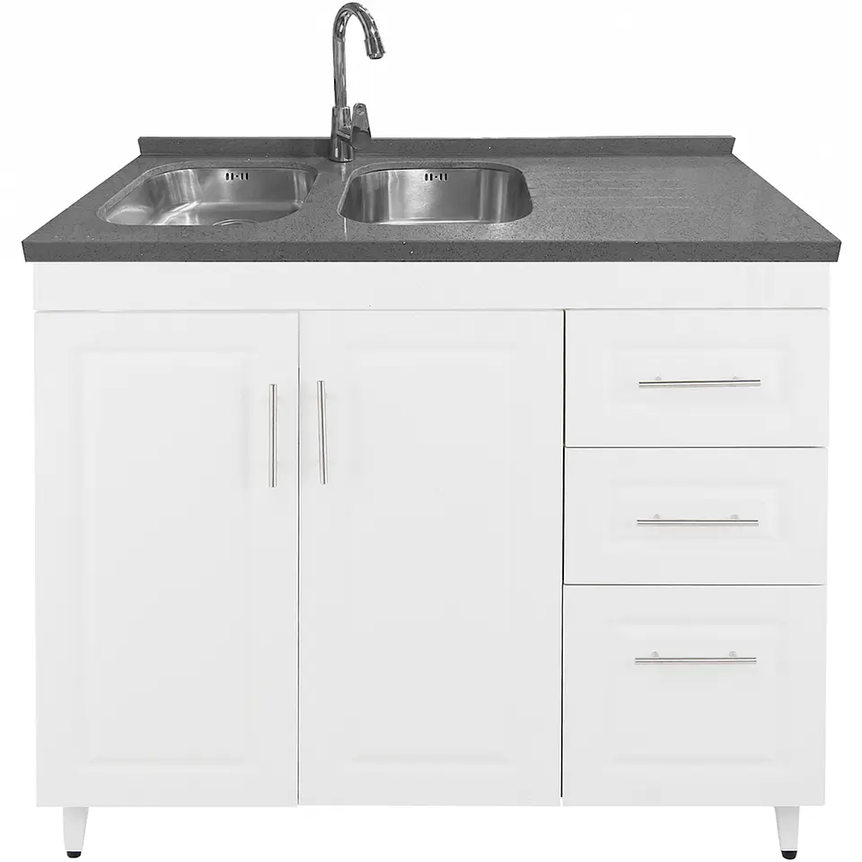 Mueble Lavaplatos Blanco Derecho con Cubierta de Cuarzo 120x51x90 cm (Incluye Armado) 3