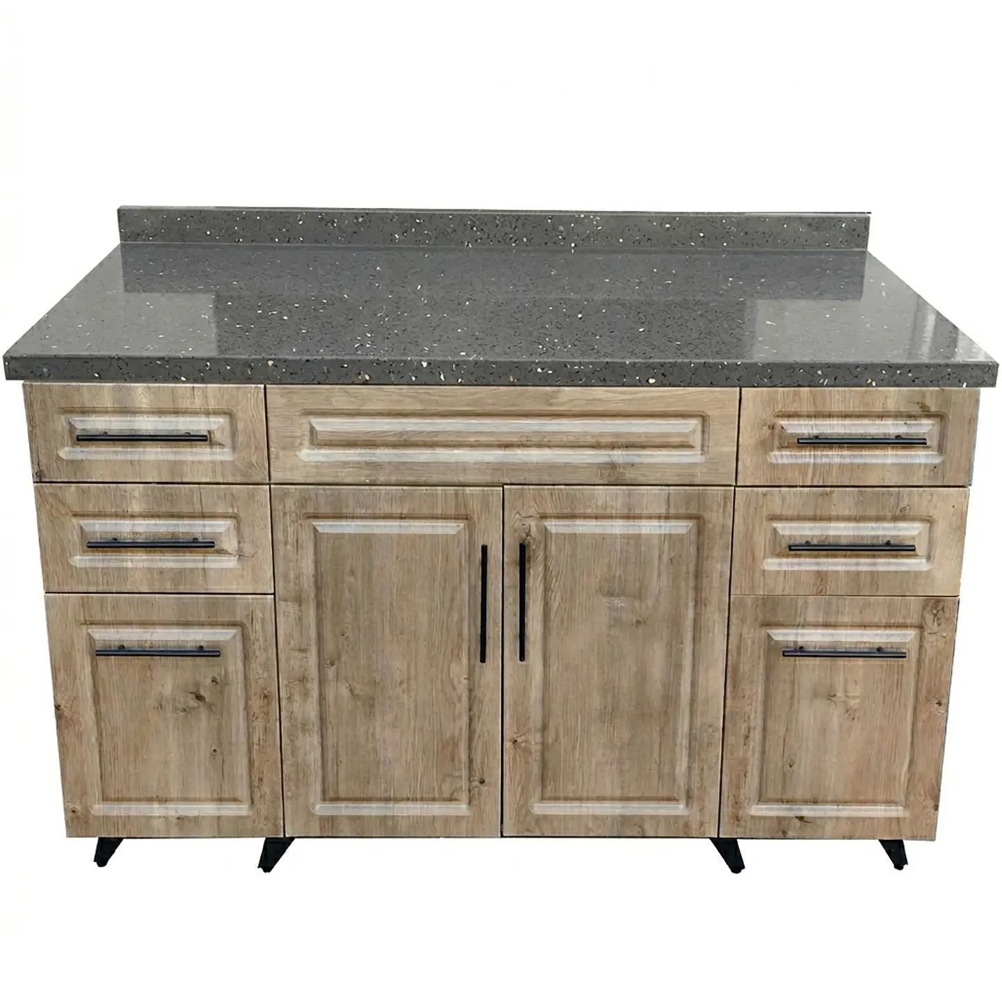 Mueble Mesón Nogal con Cubierta de Cuarzo 150x52x90 cm (Incluye Armado) 5