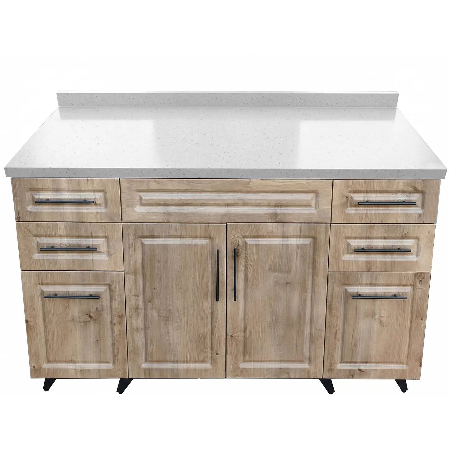 Mueble Mesón Nogal con Cubierta de Cuarzo 150x52x90 cm (Incluye Armado) 1