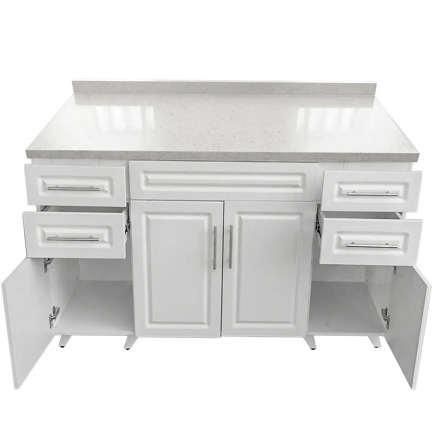 Mueble Mesón Blanco con Cubierta de Cuarzo 150x52x90 cm (Incluye Armado) 2
