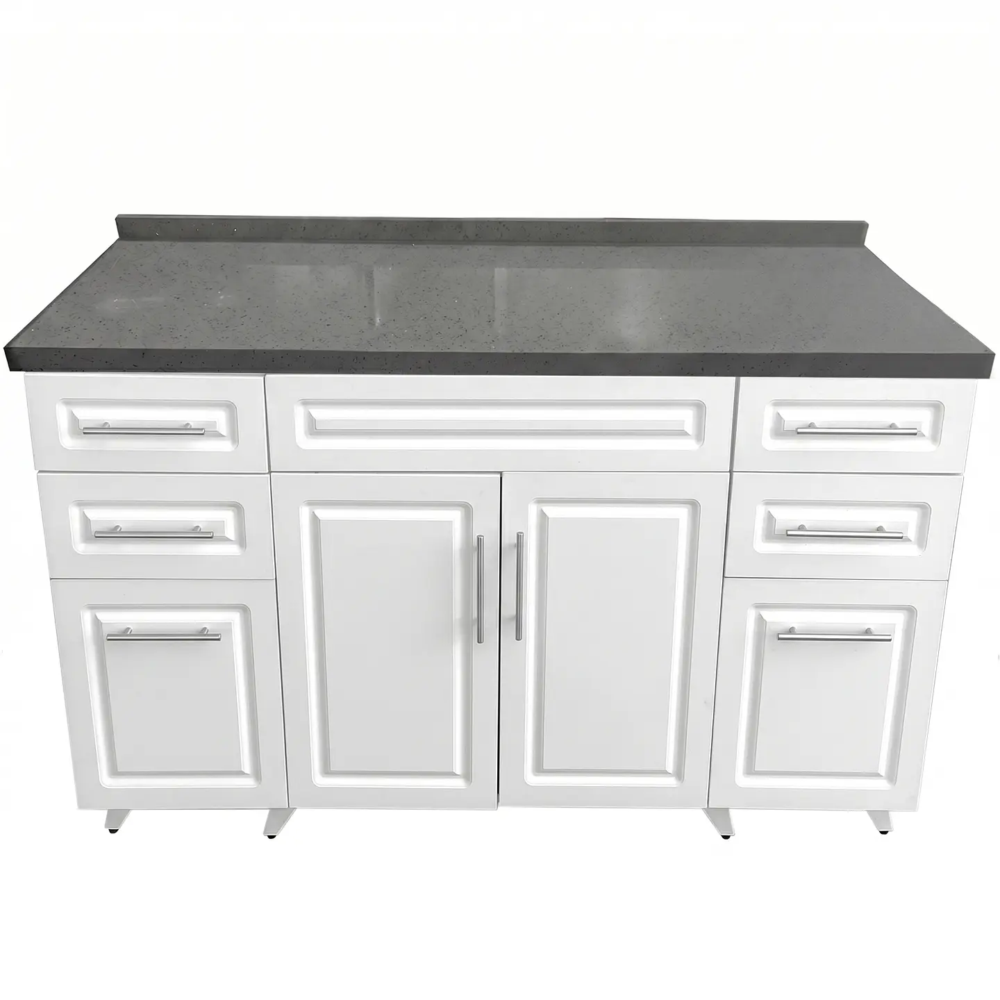 Mueble Mesón Blanco con Cubierta de Cuarzo 150x52x90 cm (Incluye Armado) 5
