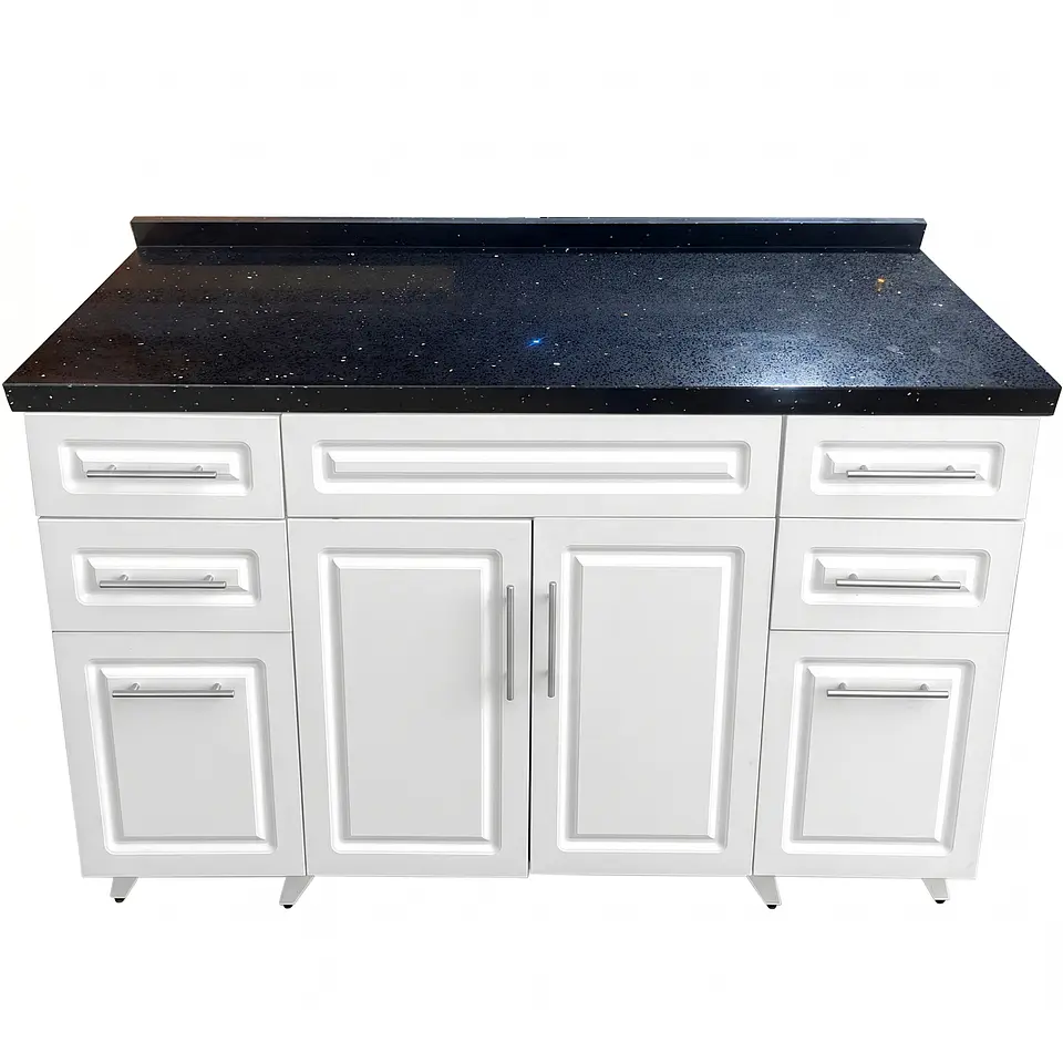 Mueble Mesón Blanco con Cubierta de Cuarzo 150x52x90 cm (Incluye Armado) 3
