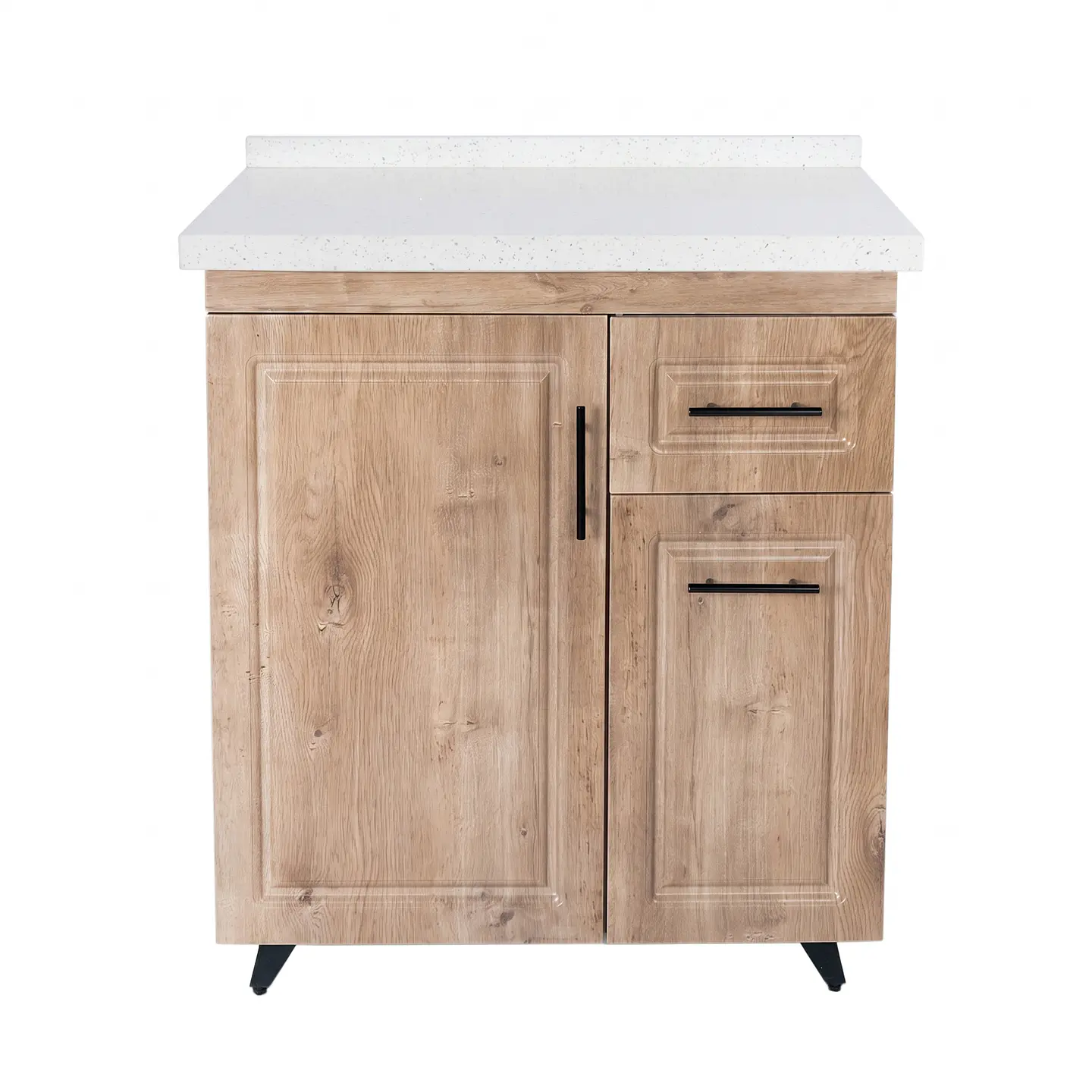 Mueble Mesón Nogal Derecho con Cubierta de Cuarzo 80x52x90 cm (Incluye Armado) 1