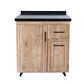 Mueble Mesón Nogal Derecho con Cubierta de Cuarzo 80x52x90 cm (Incluye Armado) - Miniatura 2