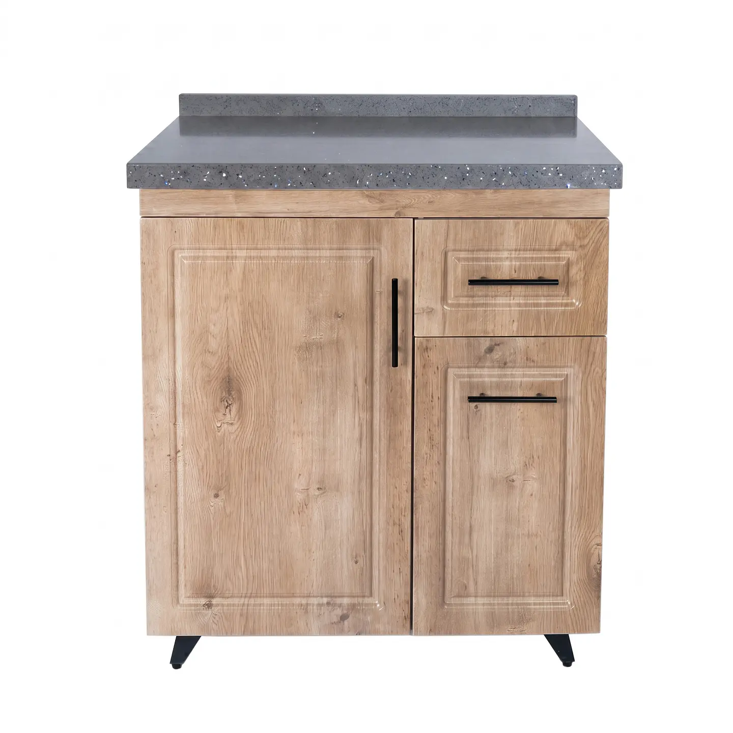 Mueble Mesón Nogal Derecho con Cubierta de Cuarzo 80x52x90 cm (Incluye Armado) 3