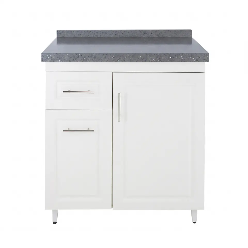 Mueble Mesón Blanco Izquierdo con Cubierta de Cuarzo 80x52x90 cm (Incluye Armado) 3