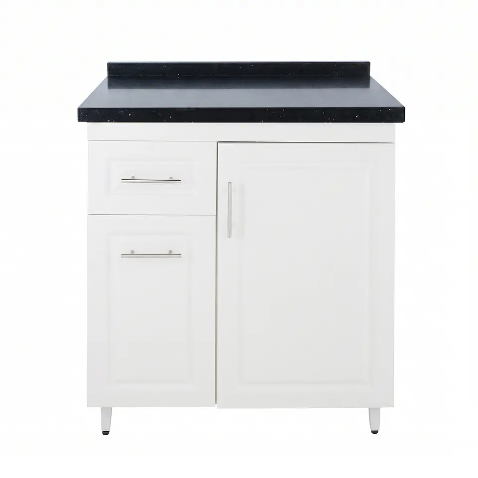 Mueble Mesón Blanco Izquierdo con Cubierta de Cuarzo 80x52x90 cm (Incluye Armado) 2