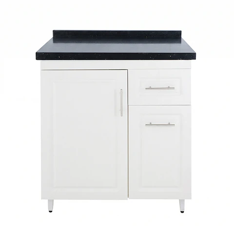 Mueble Mesón Blanco Derecho con Cubierta de Cuarzo 80x52x90 cm (Incluye Armado)