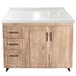 Mueble Mesón Nogal Izquierdo con Cubierta de Cuarzo 100x52x90 cm (Incluye Armado) - Miniatura 1