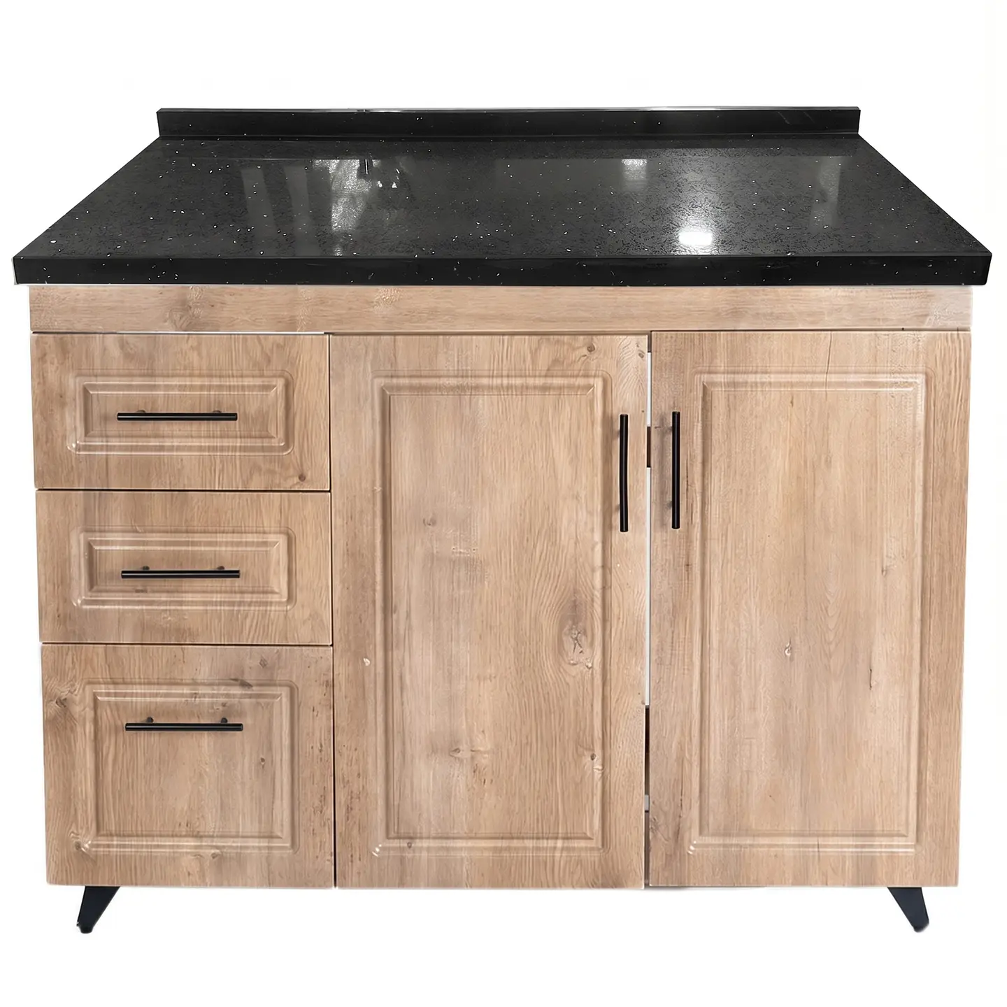 Mueble Mesón Nogal Izquierdo con Cubierta de Cuarzo 100x52x90 cm (Incluye Armado) 2