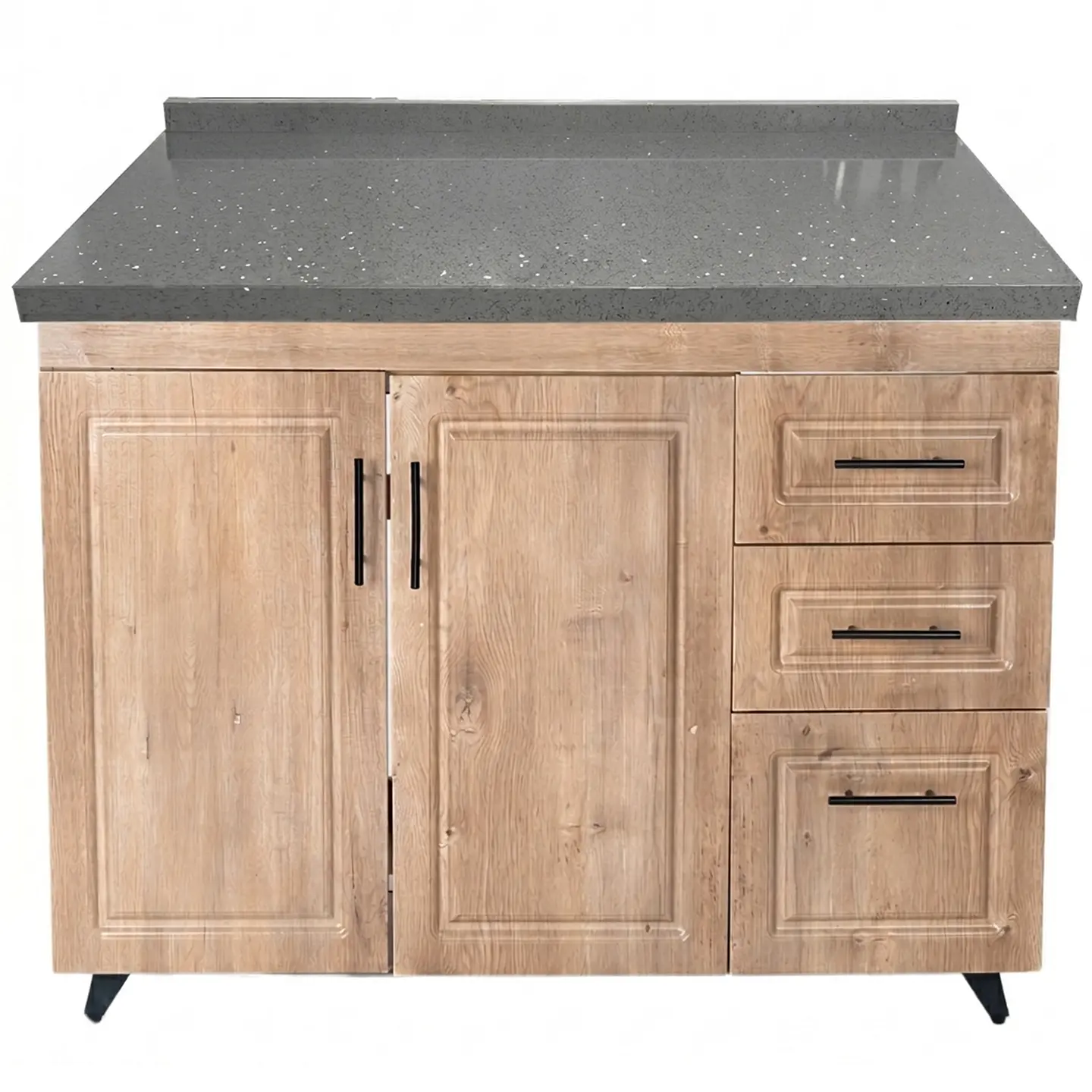 Mueble Mesón Nogal Derecho con Cubierta de Cuarzo 100x52x90 cm (Incluye Armado) 3
