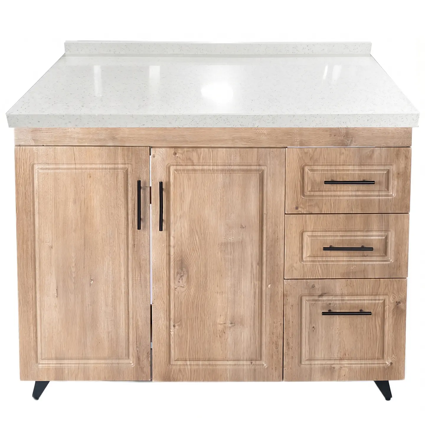 Mueble Mesón Nogal Derecho con Cubierta de Cuarzo 100x52x90 cm (Incluye Armado) 1