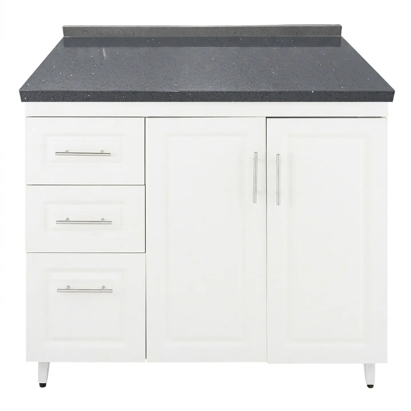 Mueble Mesón Blanco Izquierdo con Cubierta de Cuarzo 100x52x90 cm (Incluye Armado) 3