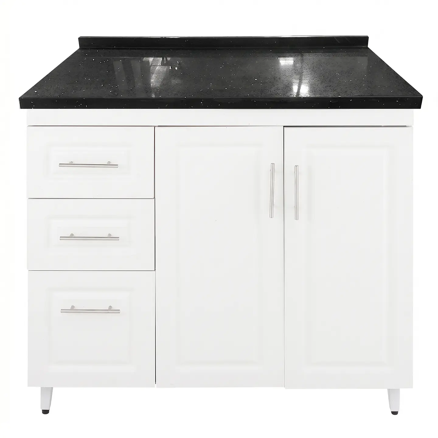 Mueble Mesón Blanco Izquierdo con Cubierta de Cuarzo 100x52x90 cm (Incluye Armado) 2
