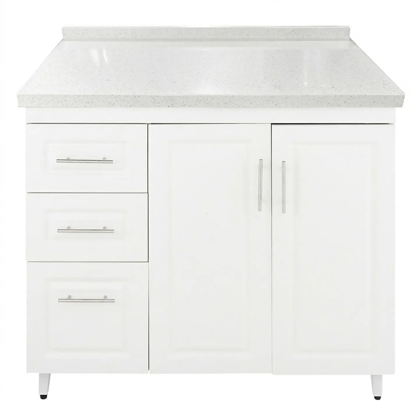 Mueble Mesón Blanco Izquierdo con Cubierta de Cuarzo 100x52x90 cm (Incluye Armado) 1
