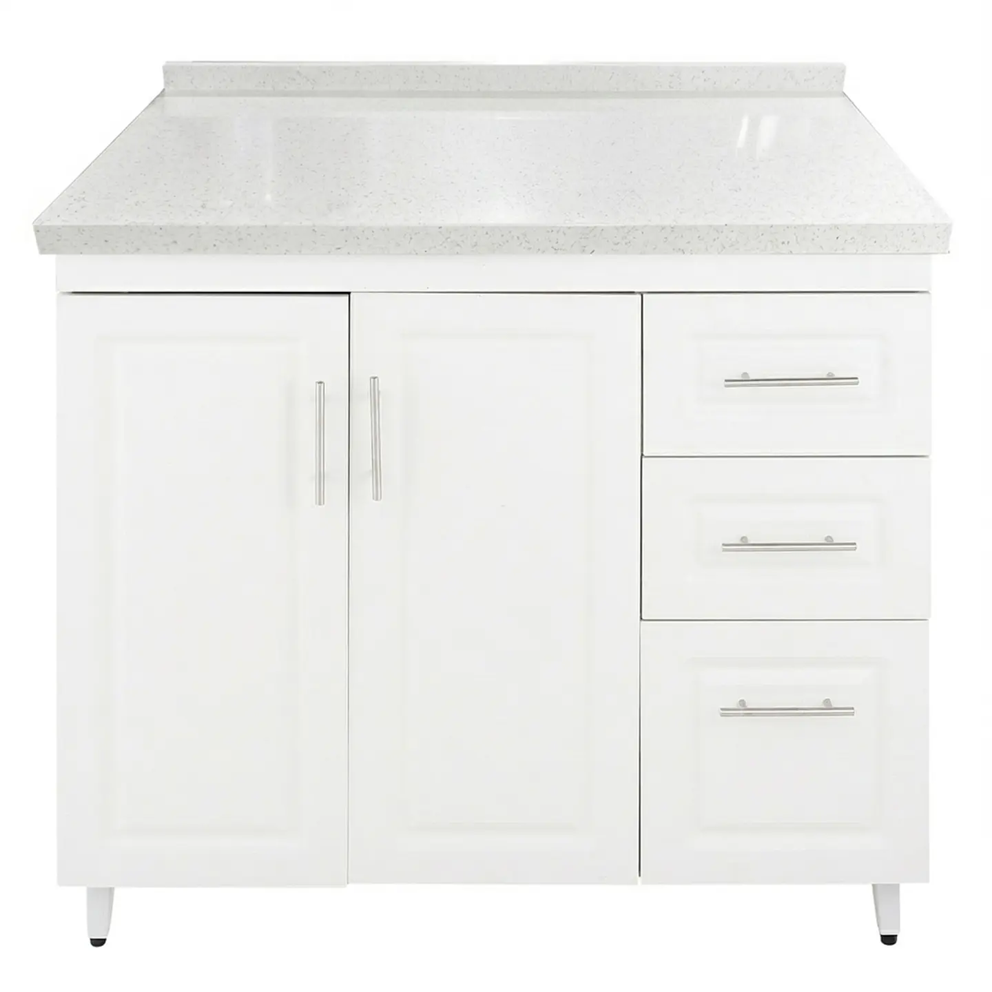 Mueble Mesón Blanco Derecho con Cubierta de Cuarzo 100x52x90 cm (Incluye Armado) 1