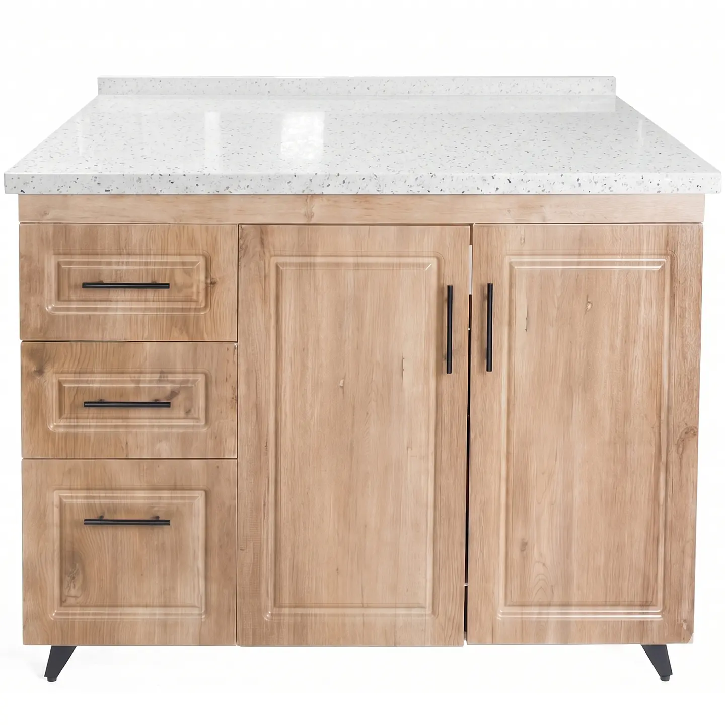 Mueble Mesón Nogal Izquierdo con Cubierta de Cuarzo 120x52x90 cm (Incluye Armado) 1