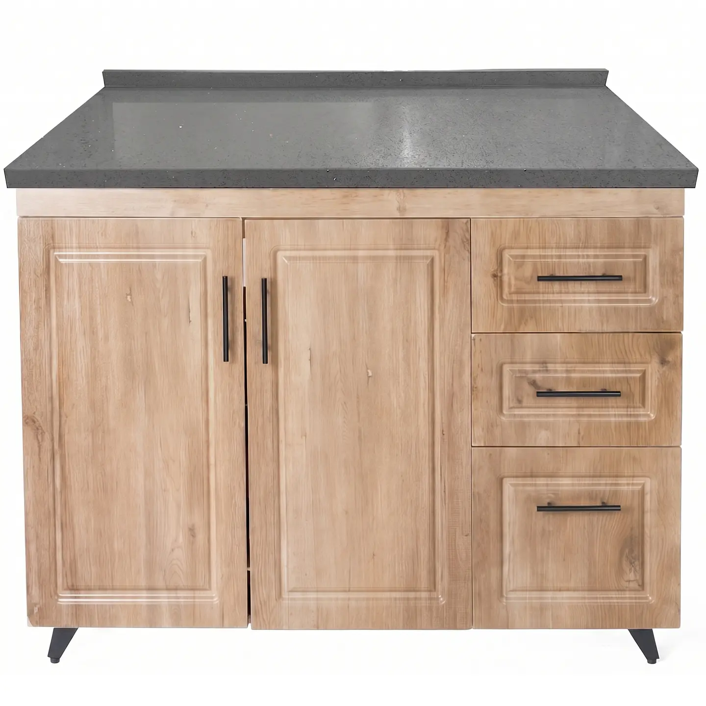 Mueble Mesón Nogal Derecho con Cubierta de Cuarzo 120x52x90 cm (Incluye Armado) 3