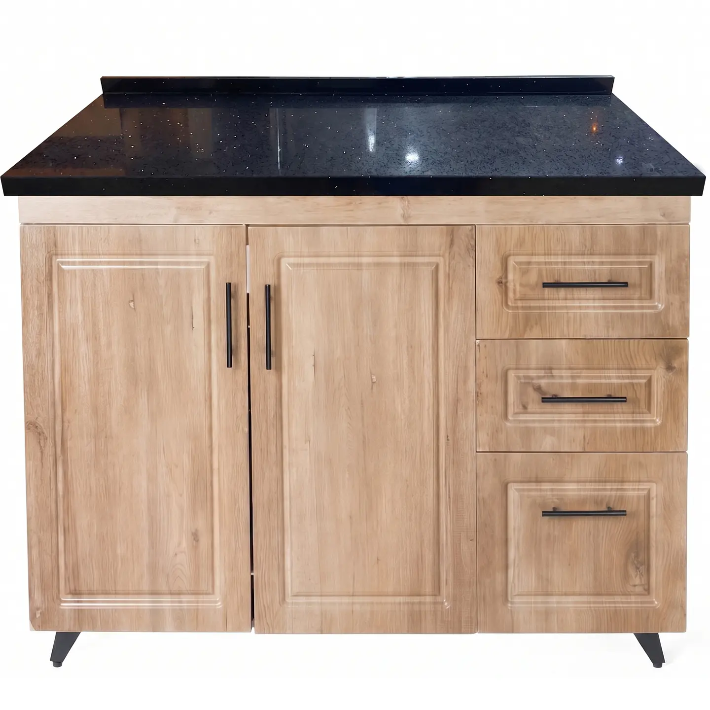 Mueble Mesón Nogal Derecho con Cubierta de Cuarzo 120x52x90 cm (Incluye Armado) 2