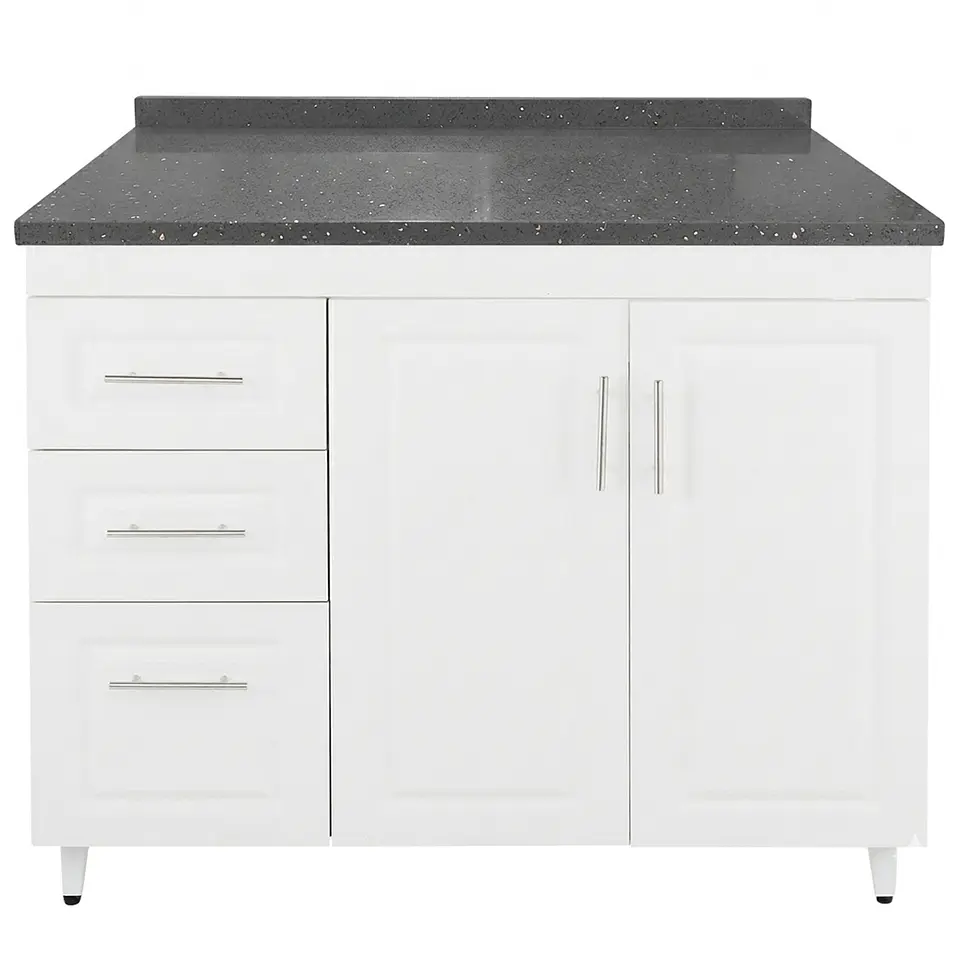 Mueble Mesón Blanco Izquierdo con Cubierta de Cuarzo 120x52x90 cm (Incluye Armado) 3