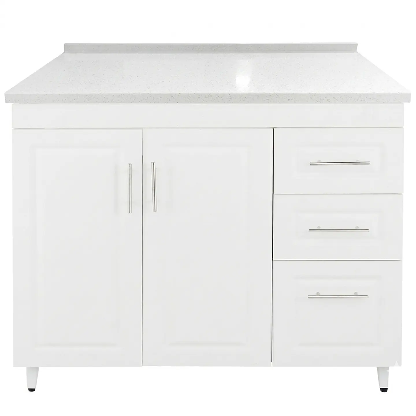 Mueble Mesón Blanco Derecho con Cubierta de Cuarzo 120x52x90 cm (Incluye Armado) 1