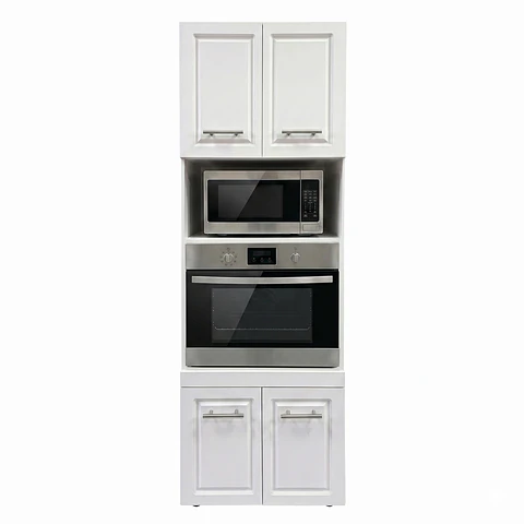 Mueble Integral para Microondas y Horno Blanco 60x60x210 cm (Incluye Armado)