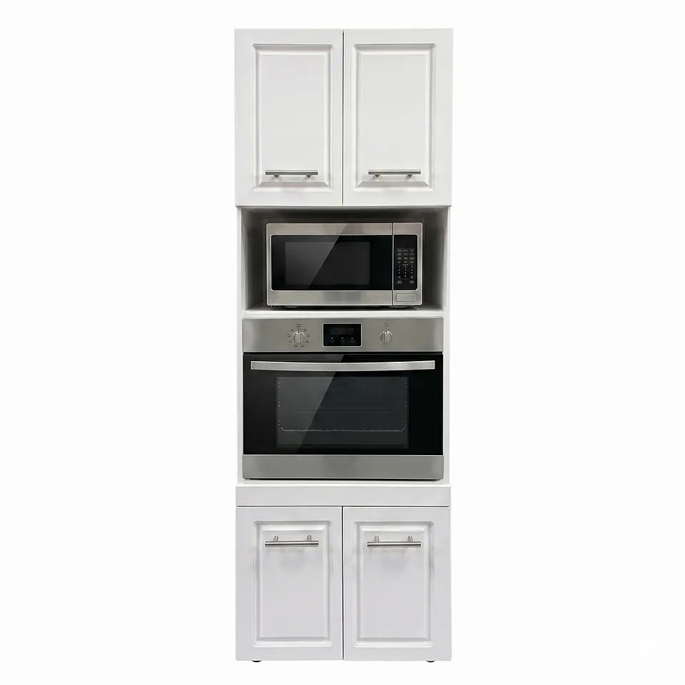 Mueble Integral para Microondas y Horno Blanco 60x60x210 cm (Incluye Armado) 1
