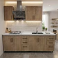 Mueble Modular Nogal para Cocina Lineal con Cubierta de Cuarzo, Lavaplatos y Encimera - Miniatura 2