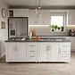 Mueble Modular Nogal para Cocina Lineal con Cubierta de Cuarzo, Lavaplatos y Encimera- COPIA - Miniatura 8