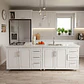 Mueble Modular Nogal para Cocina Lineal con Cubierta de Cuarzo, Lavaplatos y Encimera- COPIA - Miniatura 2