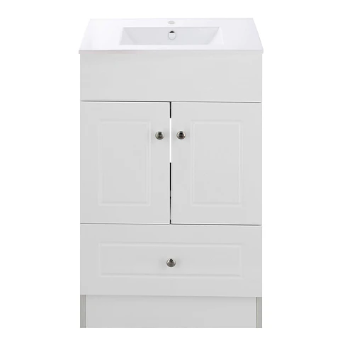 Mueble Vanitorio Habana Blanco con Cubierta de Loza 50x40x80 cm (Incluye Armado)