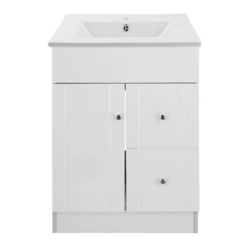 Mueble Vanitorio Habana Blanco con Cubierta de Loza 60x40x80 cm (Incluye Armado)