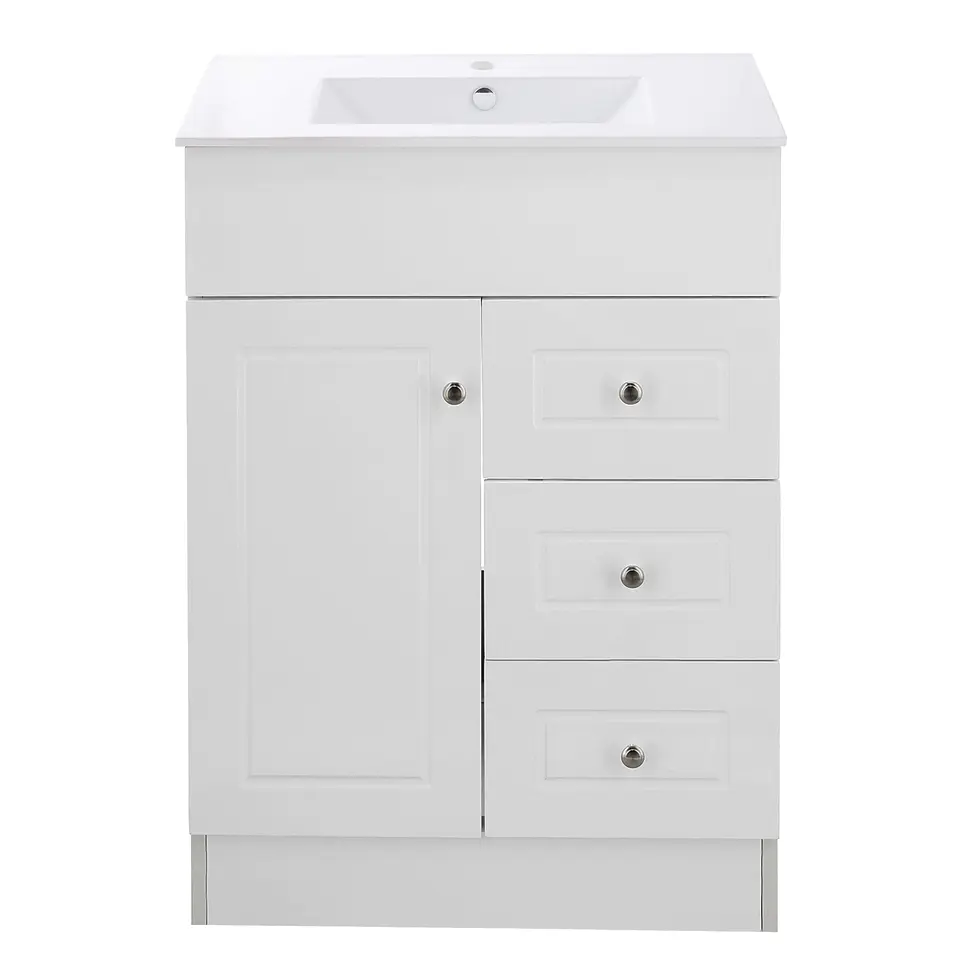 Mueble Vanitorio Habana Blanco con Cubierta de Loza 60x47x80 cm (Incluye Armado) 1