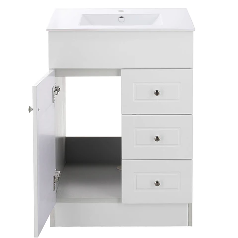 Mueble Vanitorio Habana Blanco con Cubierta de Loza 60x47x80 cm (Incluye Armado)