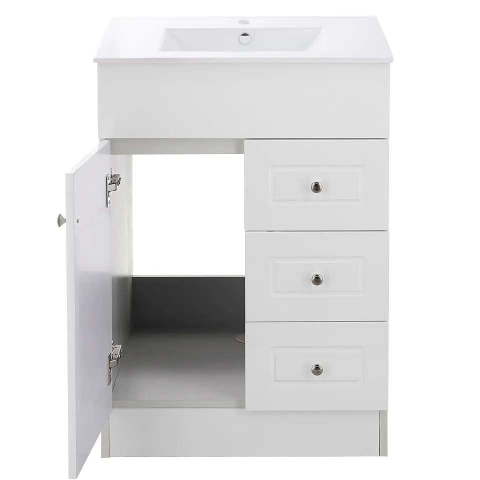 Mueble Vanitorio Habana Blanco con Cubierta de Loza 60x47x80 cm (Incluye Armado) 2