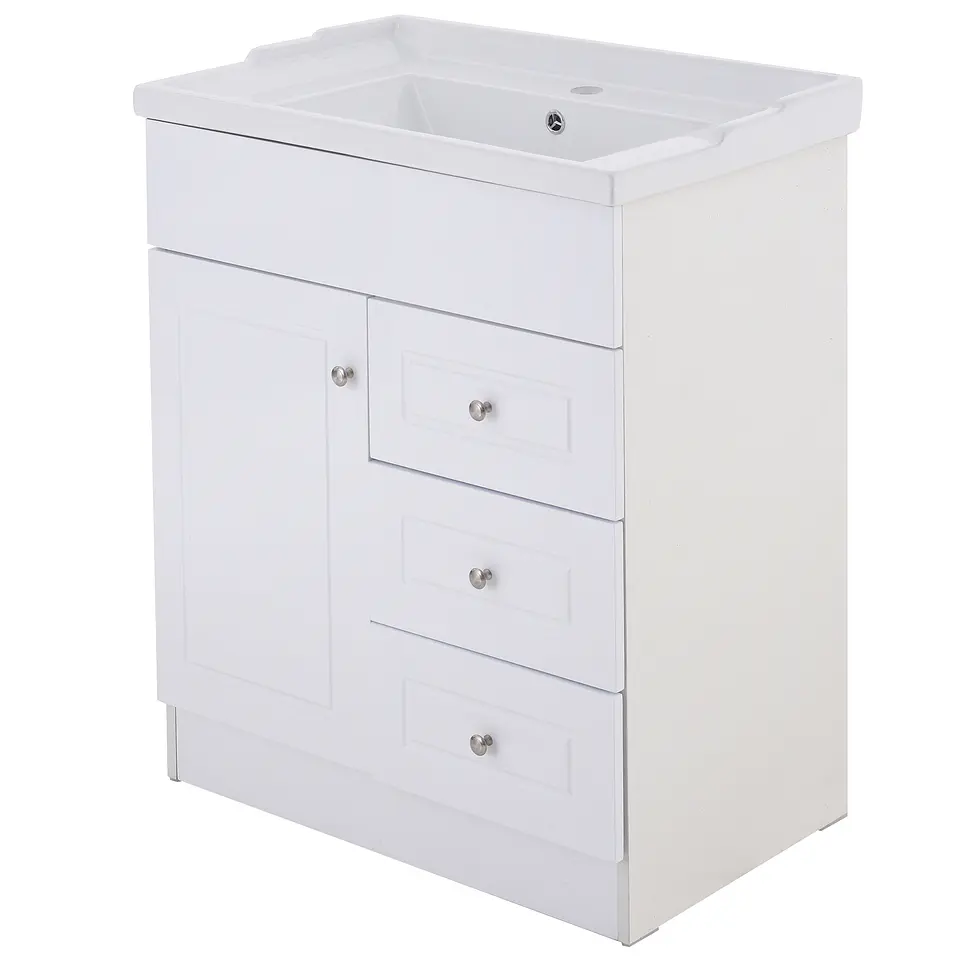 Mueble Vanitorio Habana Blanco con Cubierta de Loza 70x47x80 cm (Incluye Armado) 4