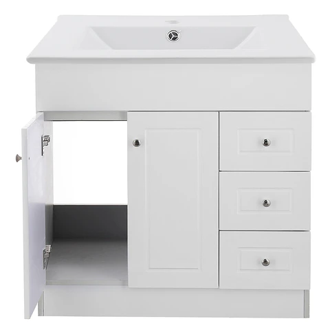 Mueble Vanitorio Habana Blanco con Cubierta de Loza 80x47x80 cm (Incluye Armado)