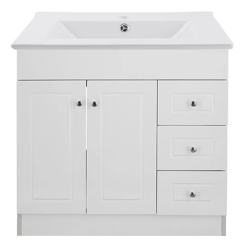 Mueble Vanitorio Habana Blanco con Cubierta de Loza 80x47x80 cm (Incluye Armado)