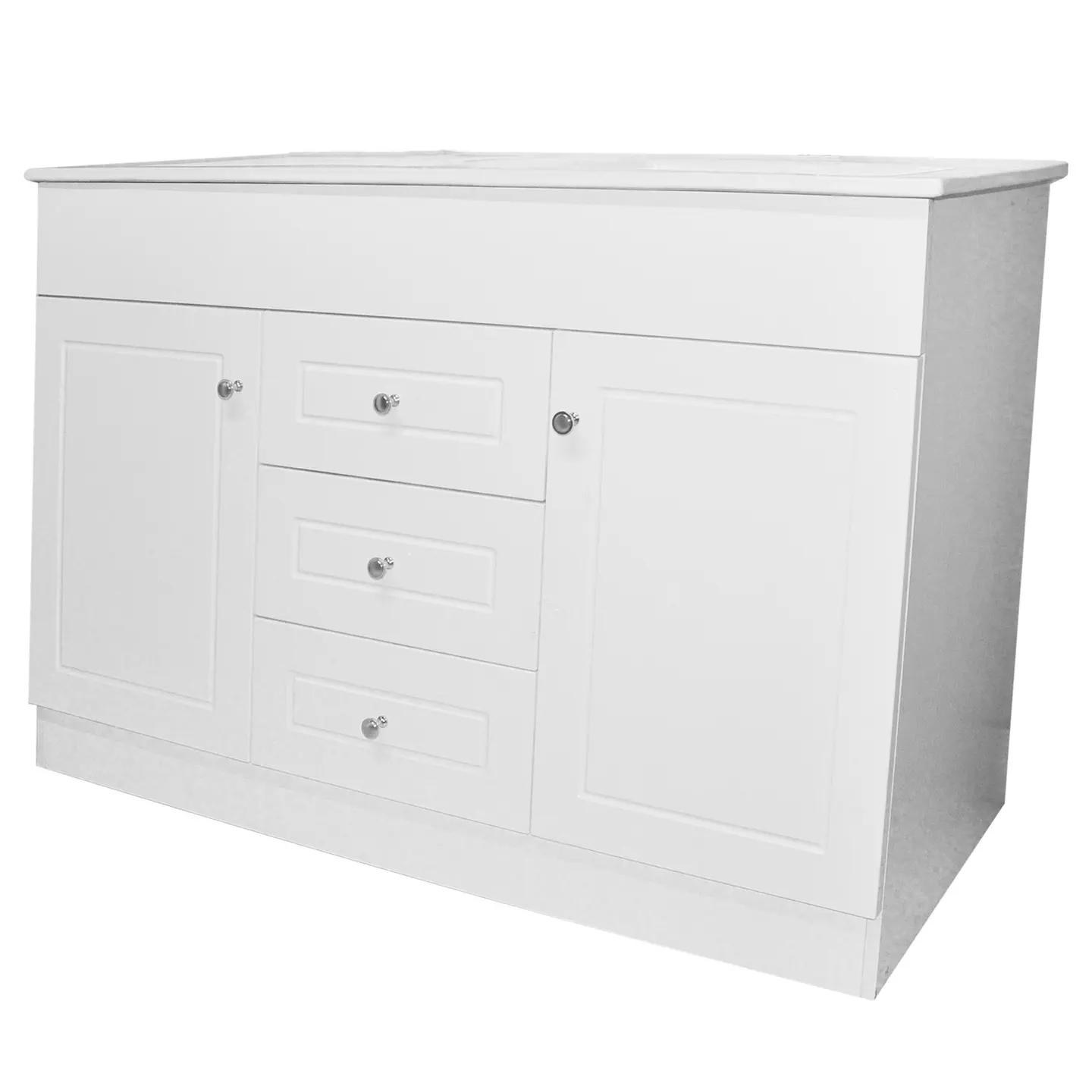 Mueble Vanitorio Habana Blanco con Cubierta de Loza Doble 120x47x80 cm (Incluye Armado) 4